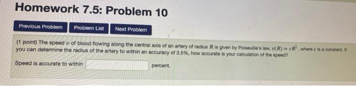 Solved Homework 7.5: Problem 10 Next Problem Previous | Chegg.com