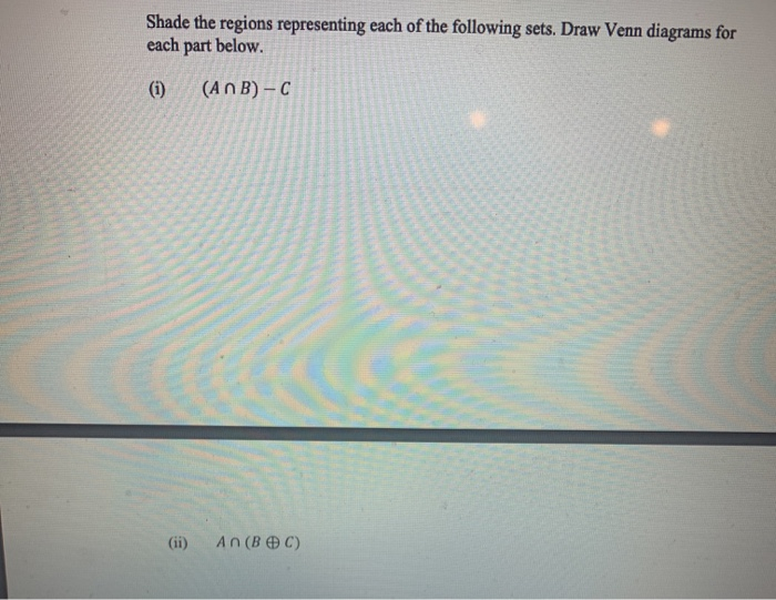 Solved Shade the regions representing each of the following | Chegg.com