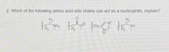 Solved 2. Which of the following amino acid side chains can | Chegg.com