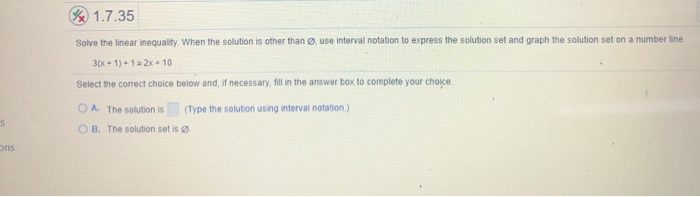 Solved Use interval notation to express the solution set and | Chegg.com