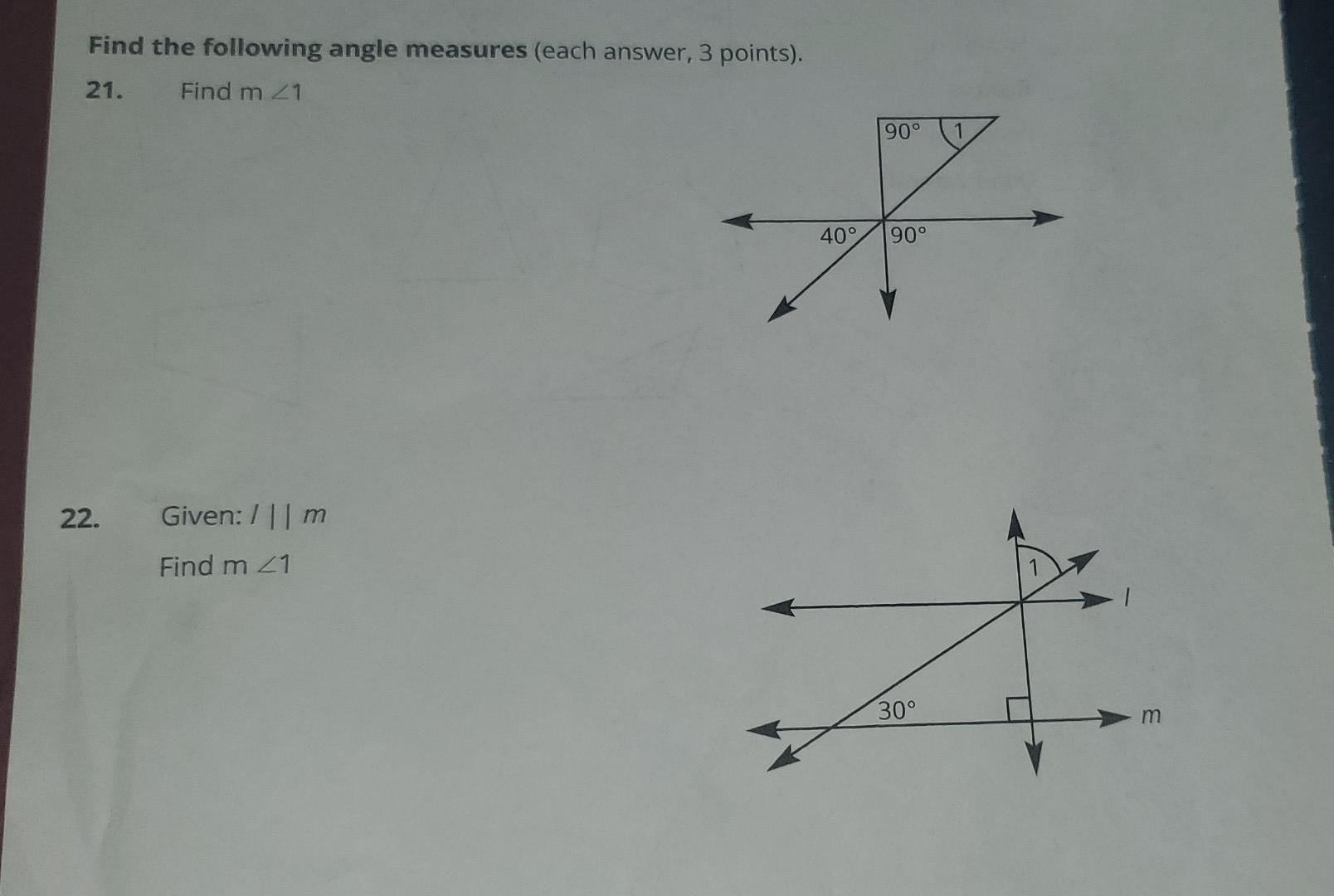 Solved Find the following angle measures (each answer, 3 | Chegg.com