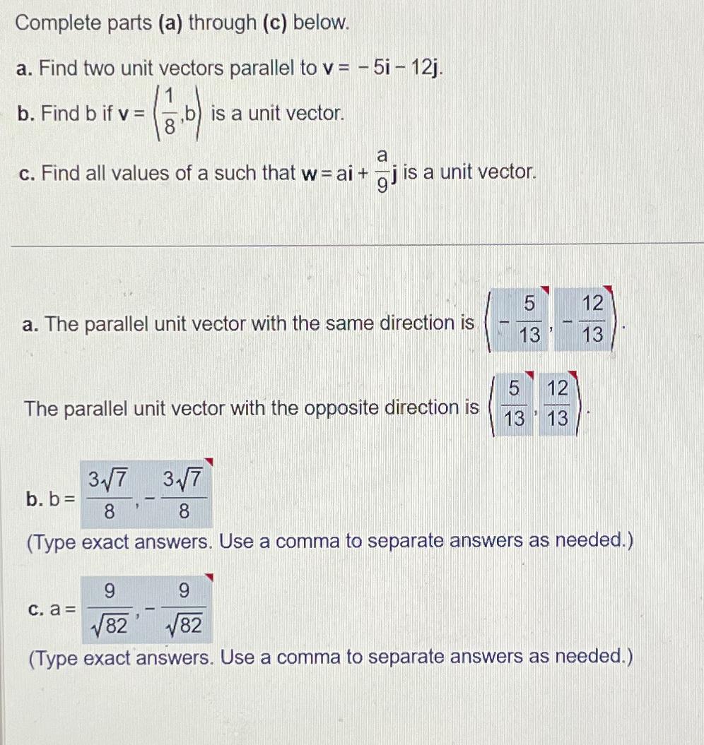 Solved Complete parts (a) ﻿through (c) ﻿below.a. ﻿Find two | Chegg.com