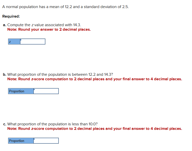 Solved A normal population has a mean of 12.2 ﻿and a | Chegg.com