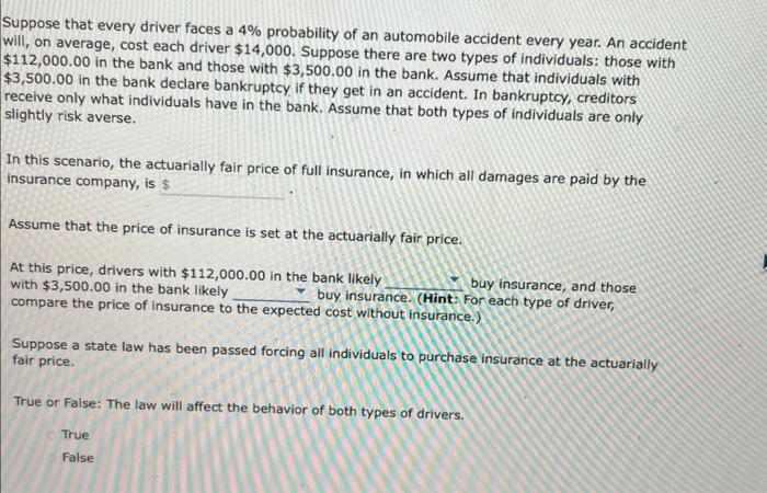 Solved Suppose that every driver faces a 4% probability of | Chegg.com