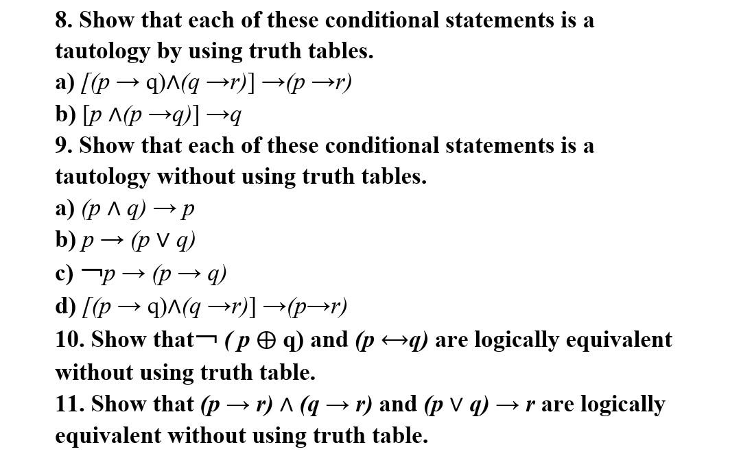 Solved - 8. Show that each of these conditional statements | Chegg.com