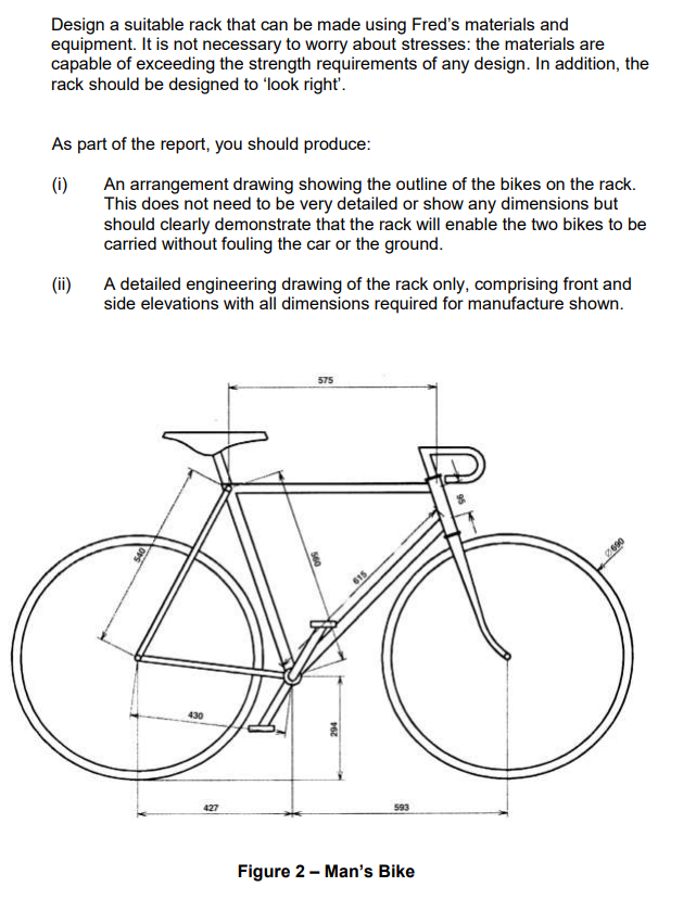 Solved Design a suitable bicycle rack that can be made using | Chegg.com