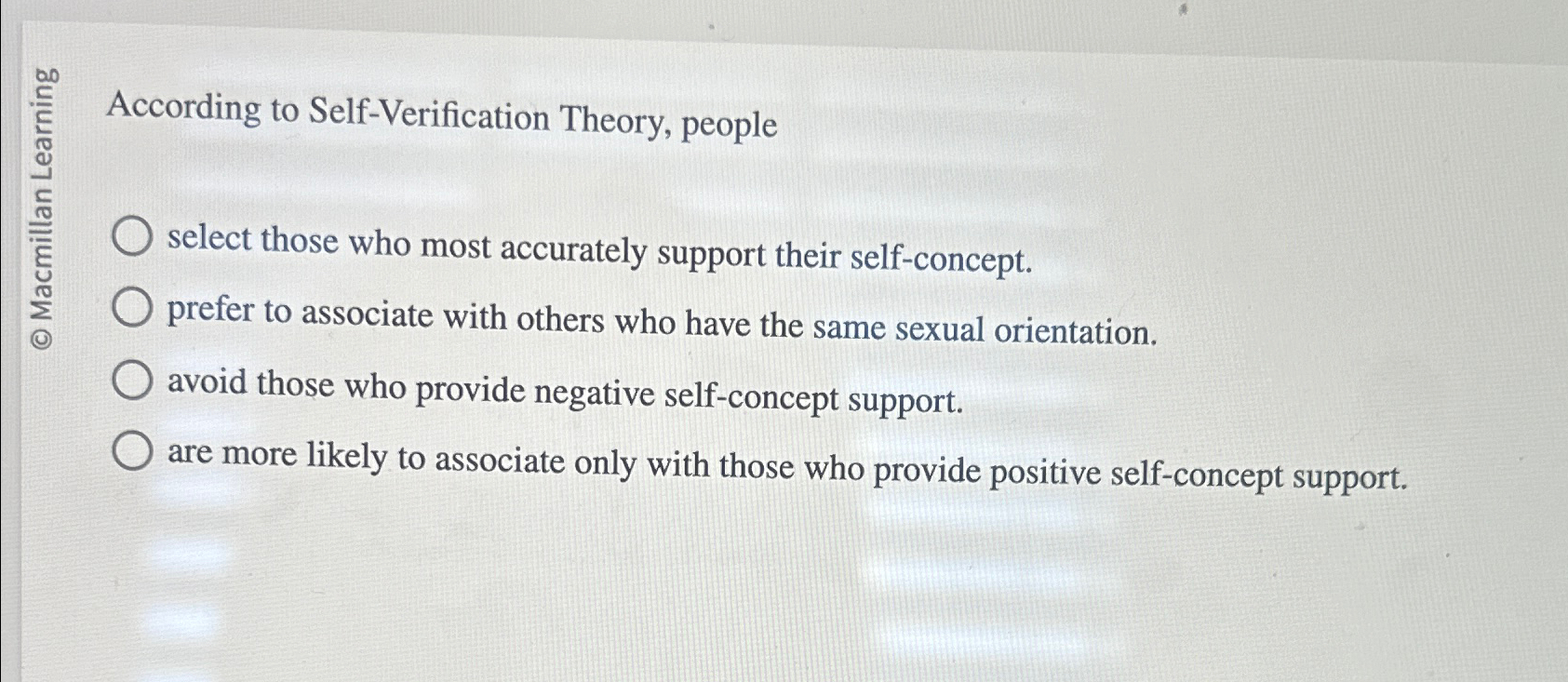 Solved According to SelfVerification Theory, peopleselect