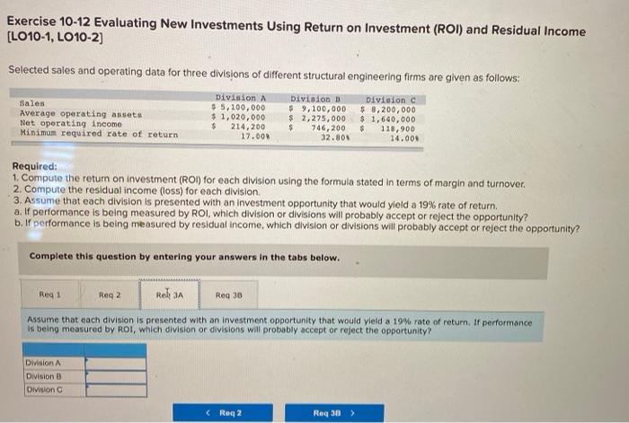 Solved Exercise 10-12 Evaluating New Investments Using | Chegg.com