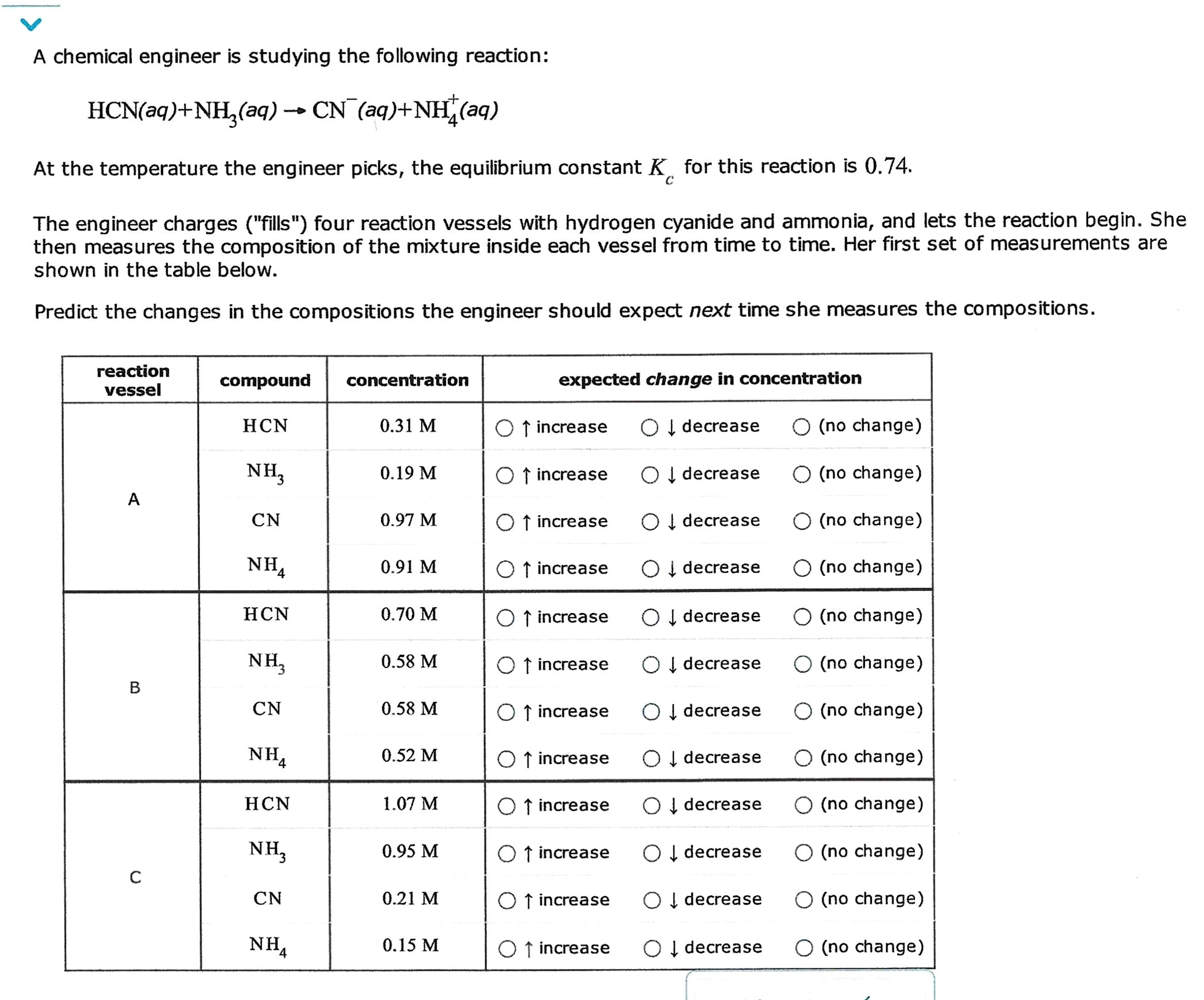Solved A chemical engineer is studying the following | Chegg.com