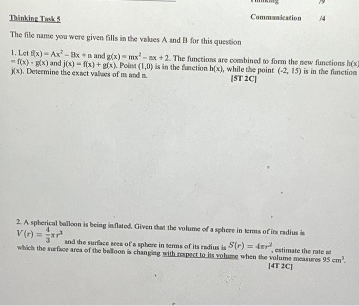 Solved Communication 14 Thinking Task 5 The File Name You Chegg Com