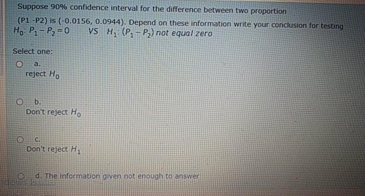 Solved Suppose 90% confidence interval for the difference | Chegg.com