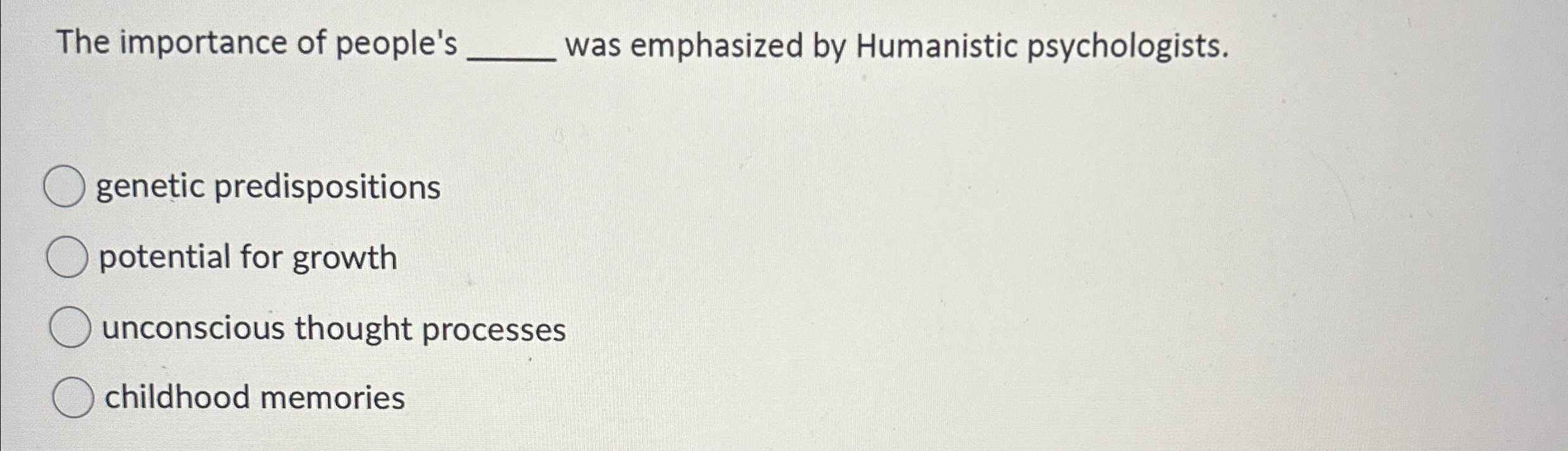 Solved The importance of people's ﻿was emphasized by | Chegg.com