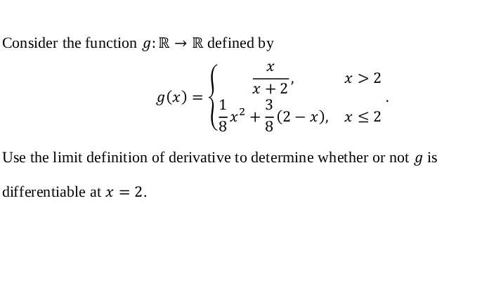 Solved Consider The Function G:r→r Defined By 