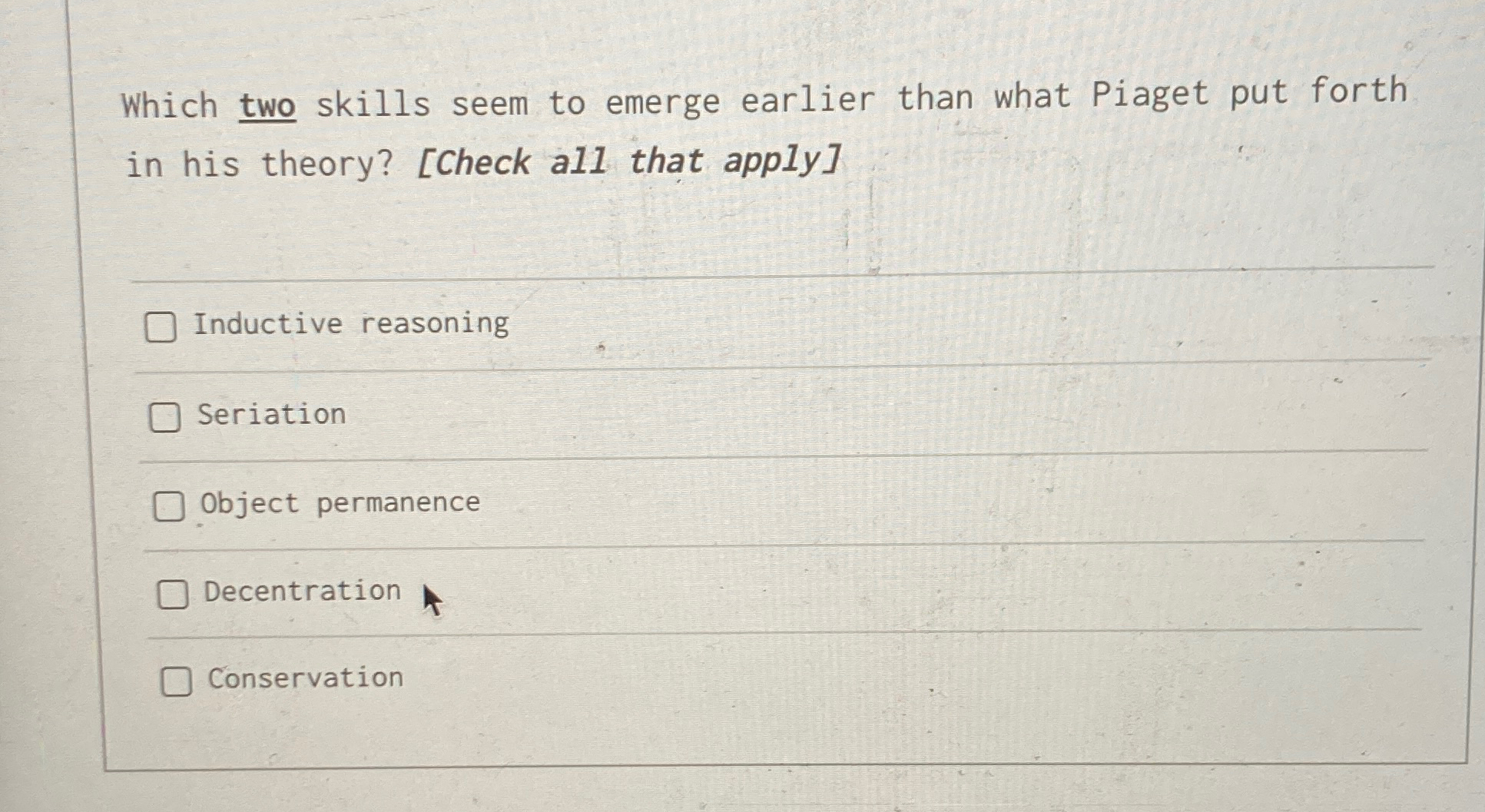 Piaget hotsell inductive reasoning