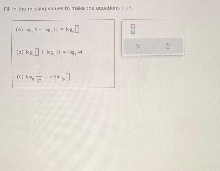 Solved Fill in the missing values to make the equations | Chegg.com