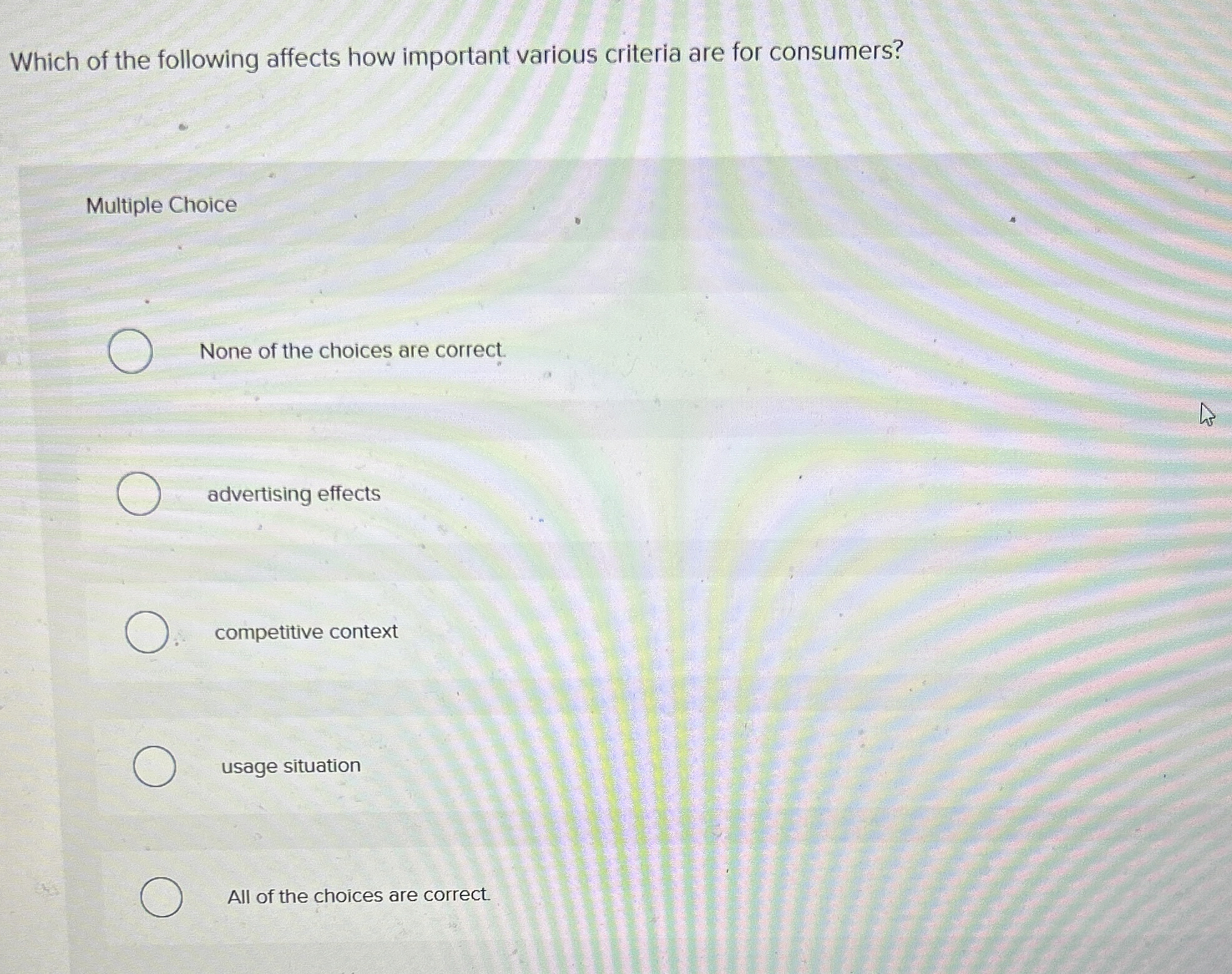 Solved Which of the following affects how important various | Chegg.com