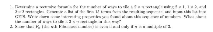 Solved 1. Determine a recursive formula for the number of | Chegg.com