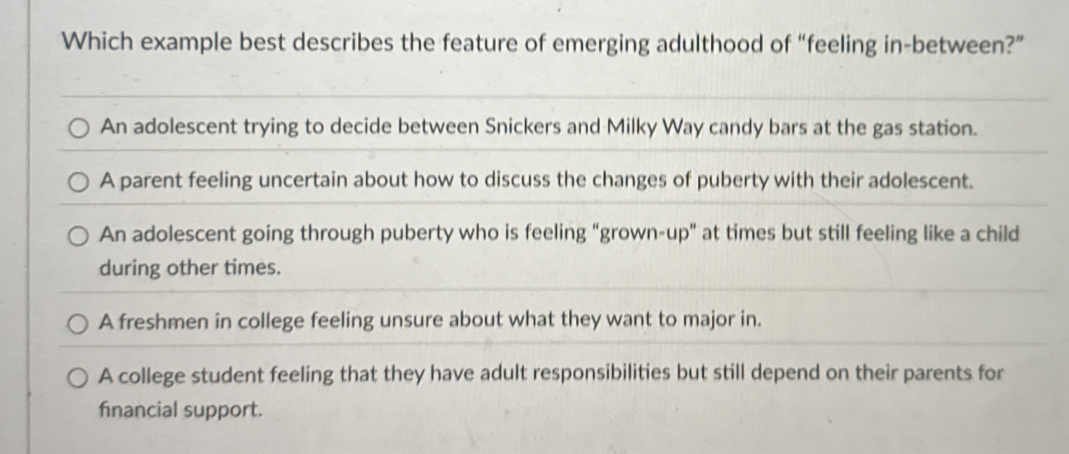 Solved Which example best describes the feature of emerging | Chegg.com