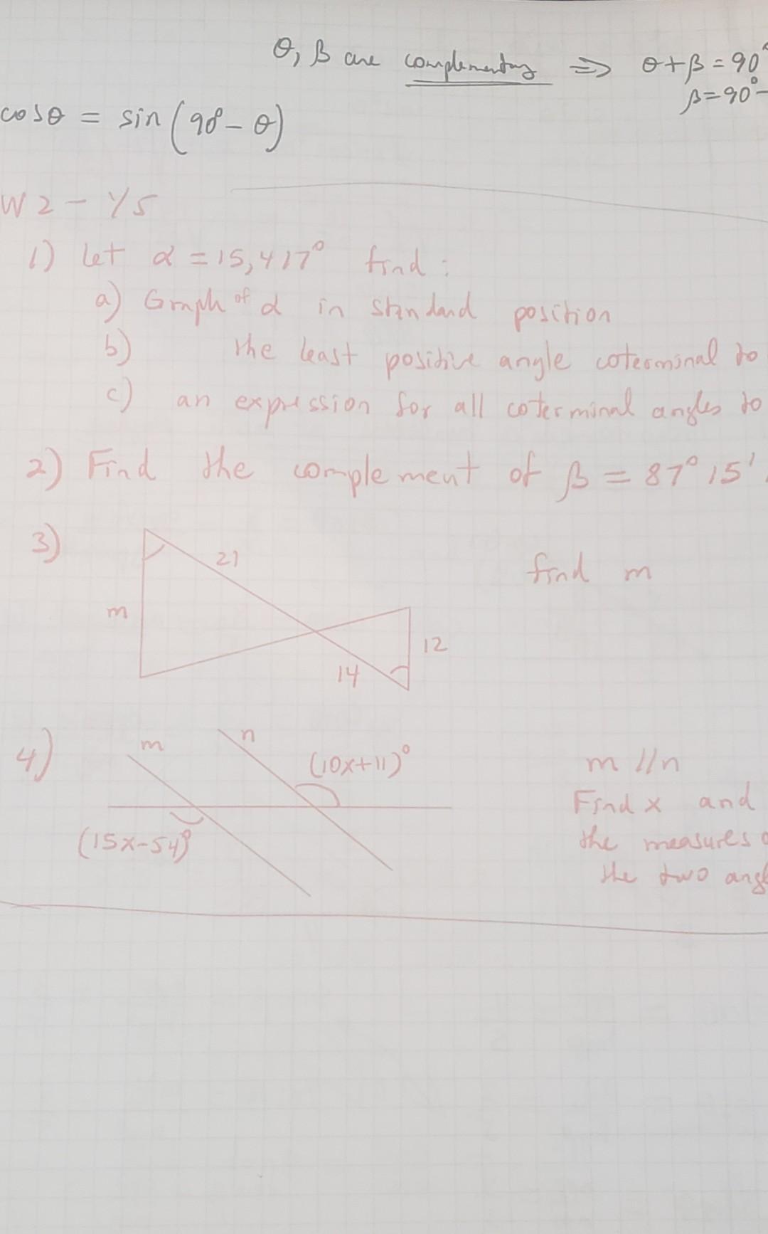 Solved 3 90 O Ss Are Complementary Otss 90 Caso Sin 98 Chegg Com