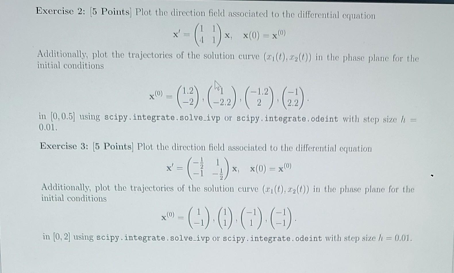 Solved Exercise 2: [5 Points] Plot the direction field | Chegg.com