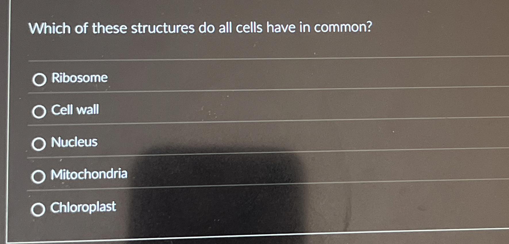 Solved Which of these structures do all cells have in | Chegg.com