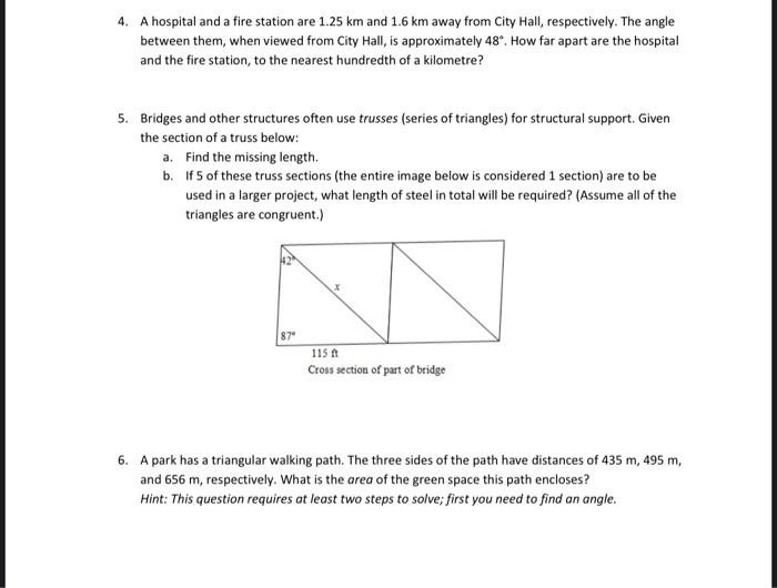 Solved Assignment 9: Sine and Cosine Law 1. Use sine law to | Chegg.com