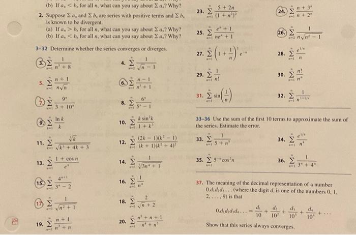 Solved 2. Suppose Σaa and Σbn are series with positive | Chegg.com