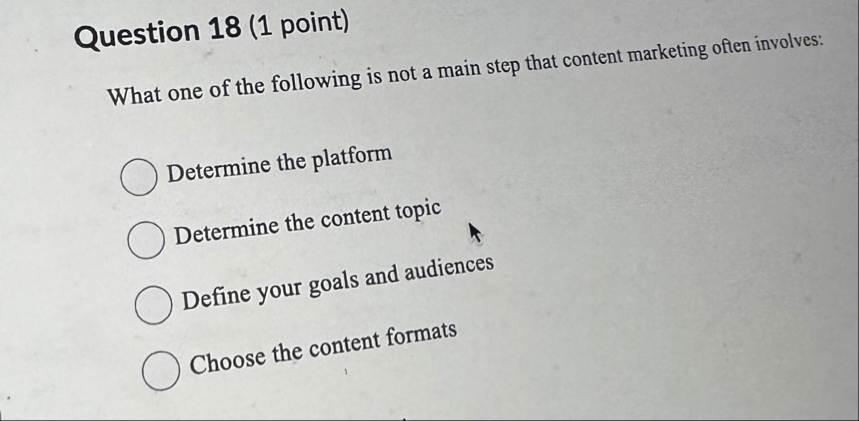 Solved Question 18 (1 ﻿point)What one of the following is | Chegg.com