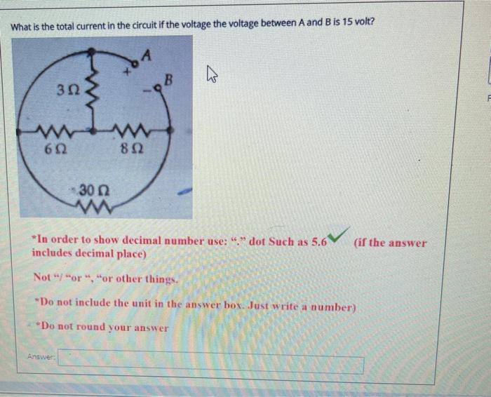 Solved What is the total current in the circuit if the | Chegg.com
