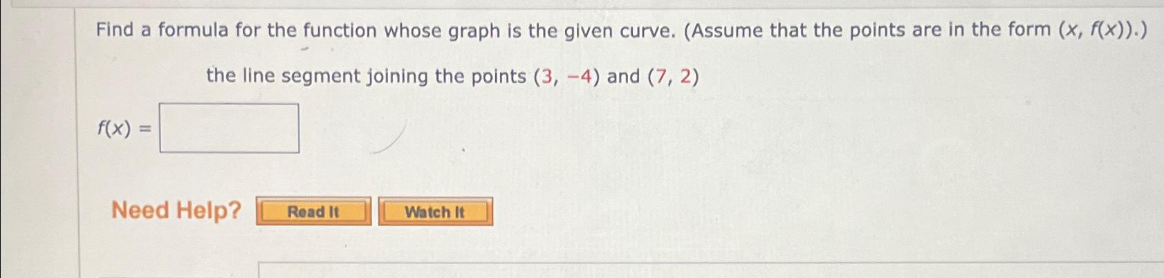 Solved Find a formula for the function whose graph is the | Chegg.com