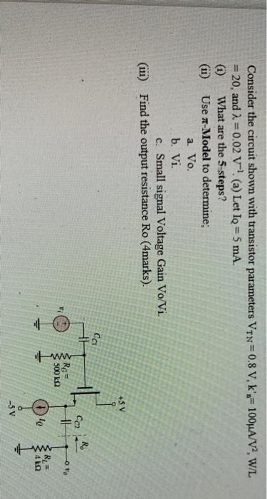 Solved Consider the circuit shown with transistor parameters | Chegg.com