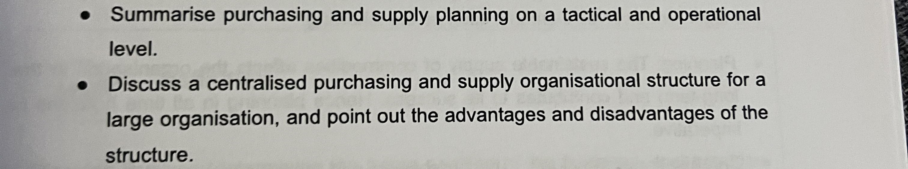 Solved Summarise purchasing and supply planning on a | Chegg.com