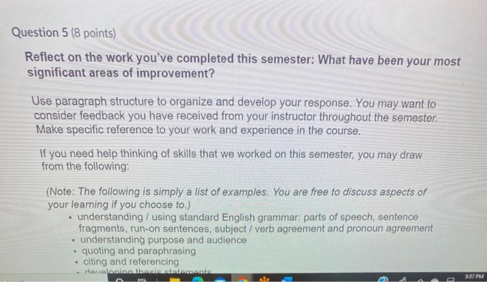 Solved The following two questions require you to reflect on | Chegg.com