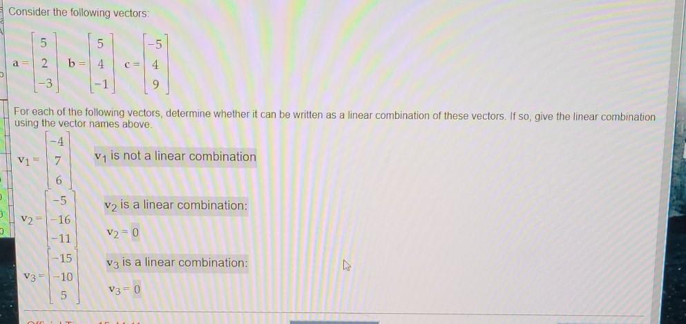 Solved Consider The Following Vectors 5 5 5 A= 2. B 4 4 -3 | Chegg.com