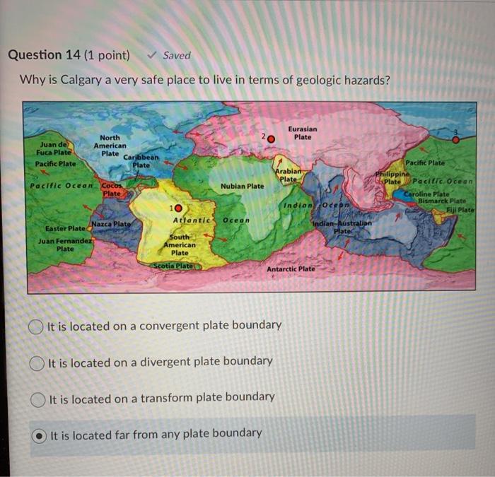 Solved Question 13 (1 point) Saved Which location on the | Chegg.com