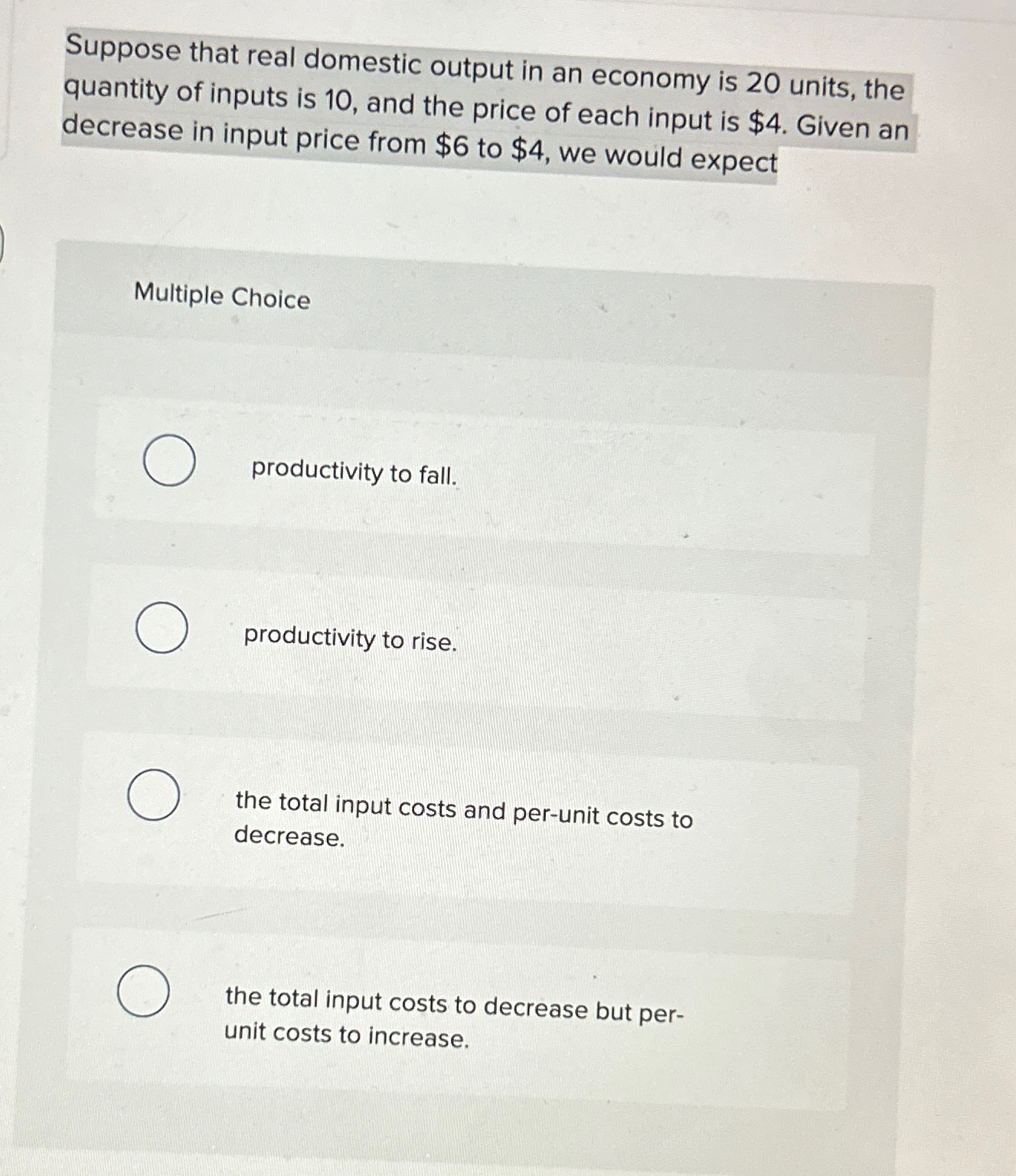 Solved Suppose that real domestic output in an economy is 20 | Chegg.com