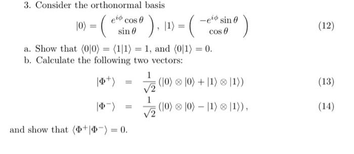 Solved 3. Consider the orthonormal basis | Chegg.com