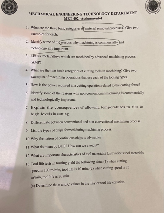 Solved Mechanical Engineering Department Subject: INTERNAL