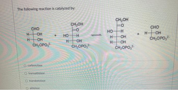 Solved The following reaction is catalyzed by: Сн,ОН CHO H | Chegg.com