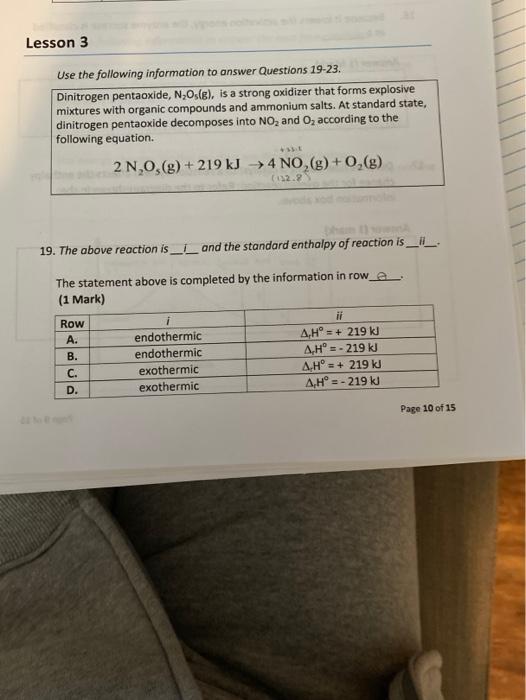 Solved Chemistry 30 Unit B Module 3 Summative Assessment | Chegg.com