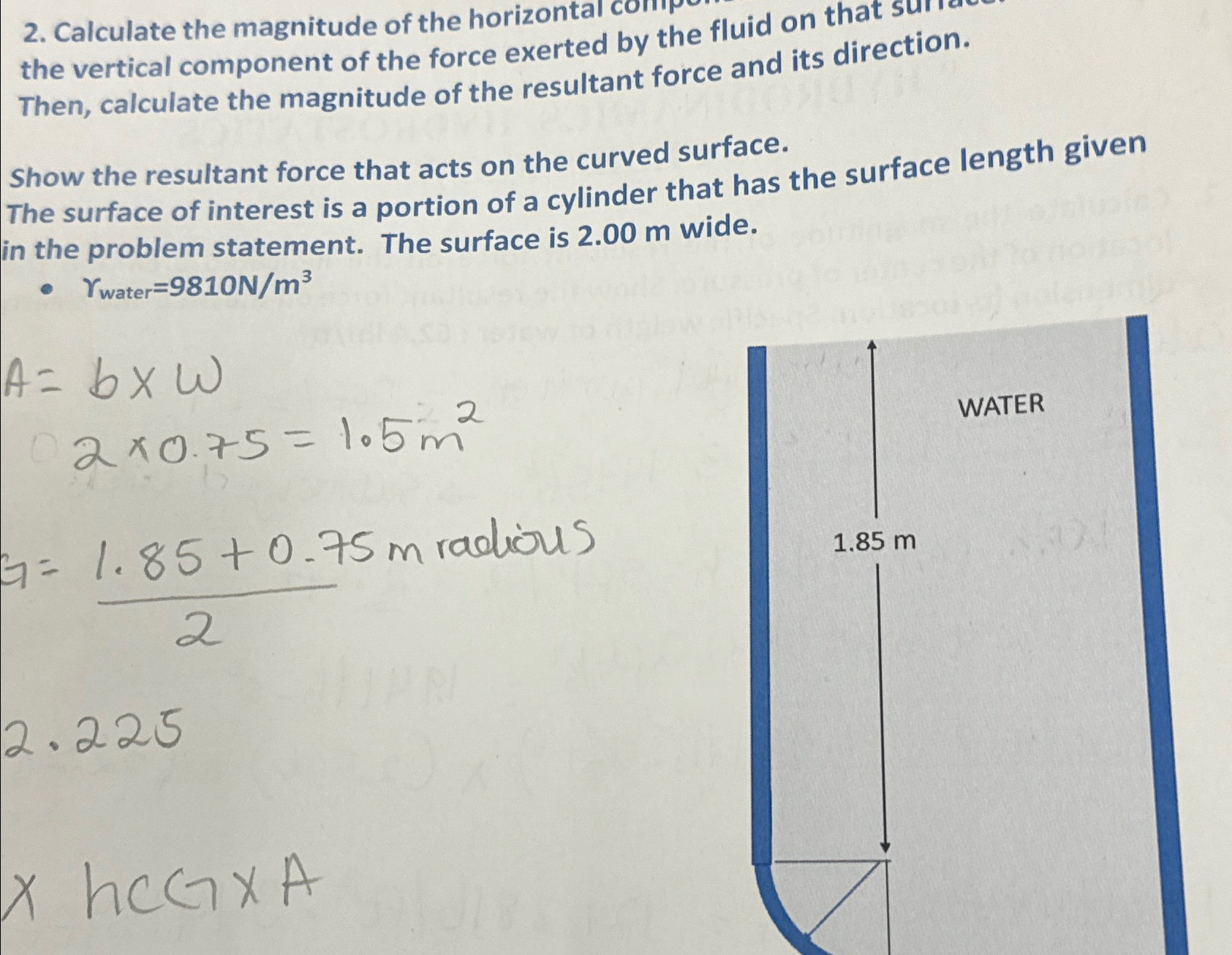 Solved Calculate the magnitude of the horizontal the | Chegg.com