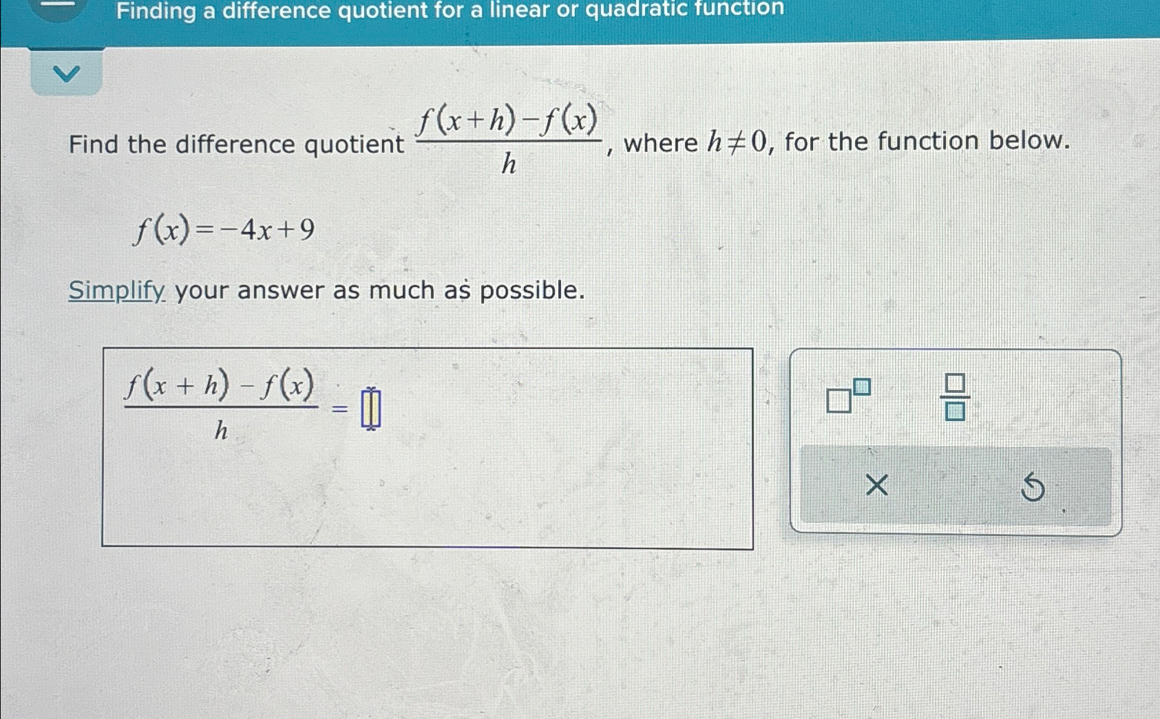 Solved finding a difference quotient for a linear or chegg