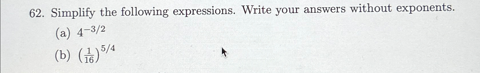 Solved Simplify the following expressions. Write your | Chegg.com