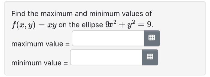 what is the maximum and minimum value of y cos x