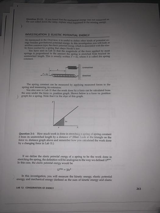 Conservation of energy lab physics picture