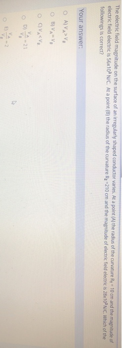 Solved The electric field magnitude on the surface of an | Chegg.com