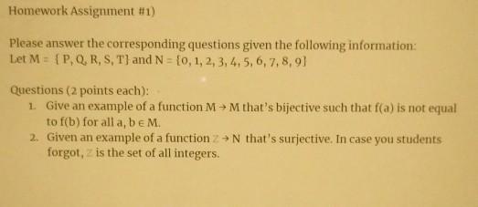 Solved Homework Assignment #1) Please answer the | Chegg.com