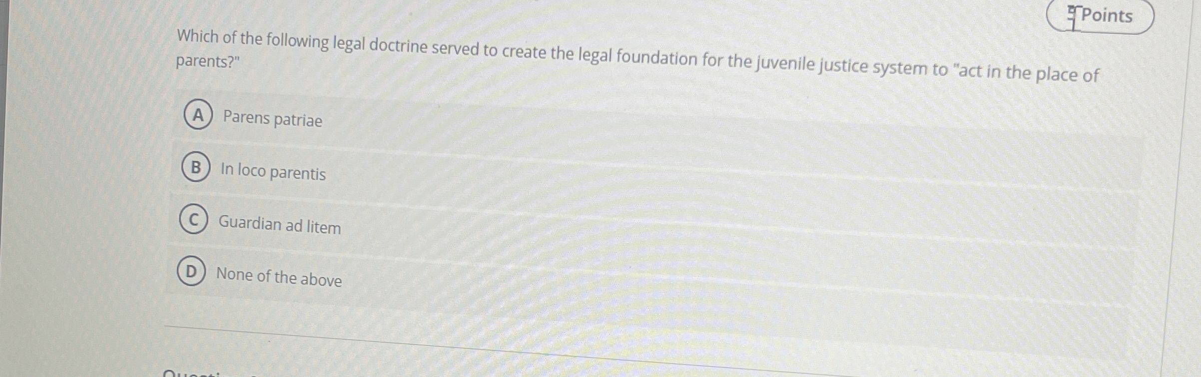 Solved ?75 ﻿PointsWhich of the following legal doctrine | Chegg.com