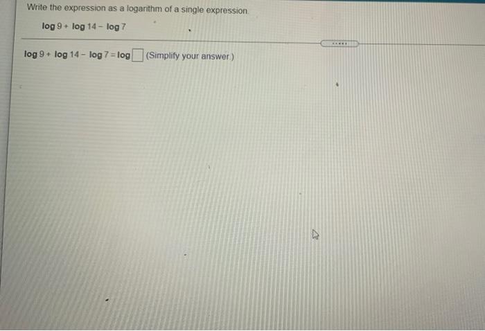 Solved Write the expression as a logarithm of a single | Chegg.com