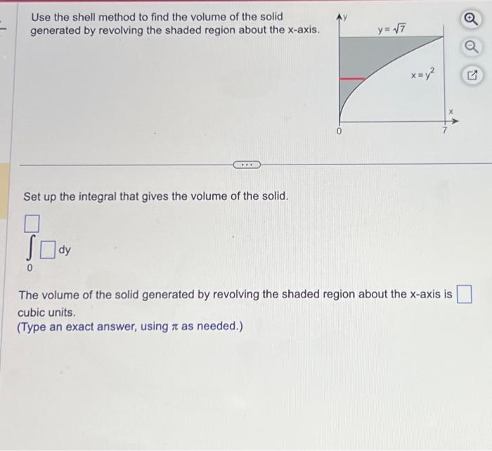 Solved Use the shell method to find the volume of the solid | Chegg.com